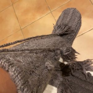 Sweater Knitted Long Knee High Slippers